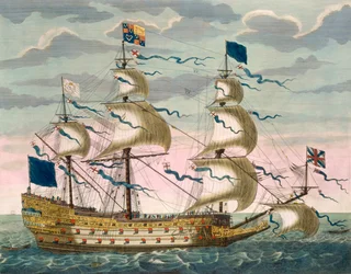 Navire amiral royal de la flotte anglaise, arborant l
